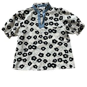 THML Women’s Black and White Floral Blouse